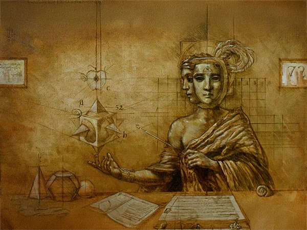 Jake Baddeley Oilpainting Geometry III 30 x 60 cm